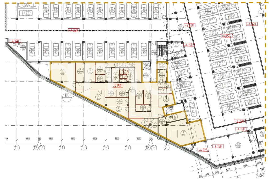 Планировка офиса 793.8-2024.8 м², 1 этаж, Жилое здание «Shome»